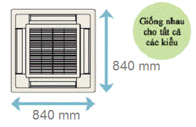 Máy lạnh âm trần Daikin FCNQ21MV1 / RNQ21MV19 có mặt nạ vuông đồng nhất