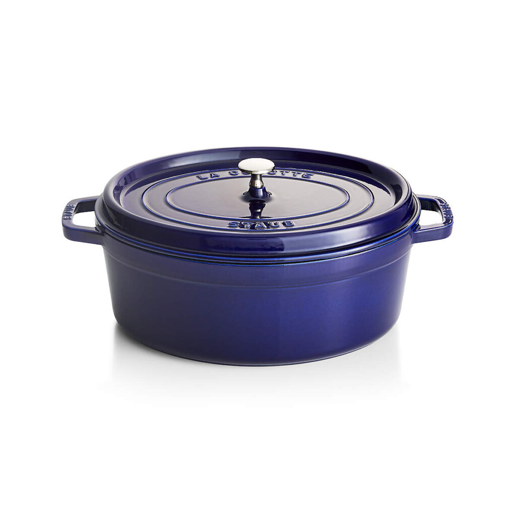 Nồi gang Oval Staub - Màu Xanh Đen - 6 Noi Gang Oval Staub Xanh 11cm