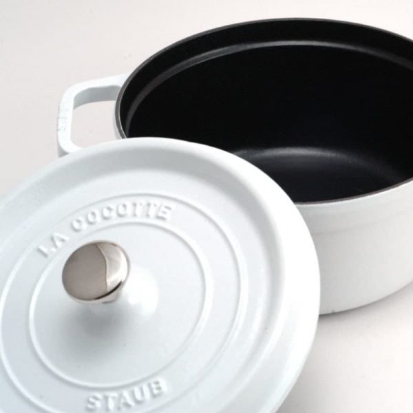 noi gang tron staub kem 26cm - Nồi gang tròn STAUB Màu kem - 26cm
