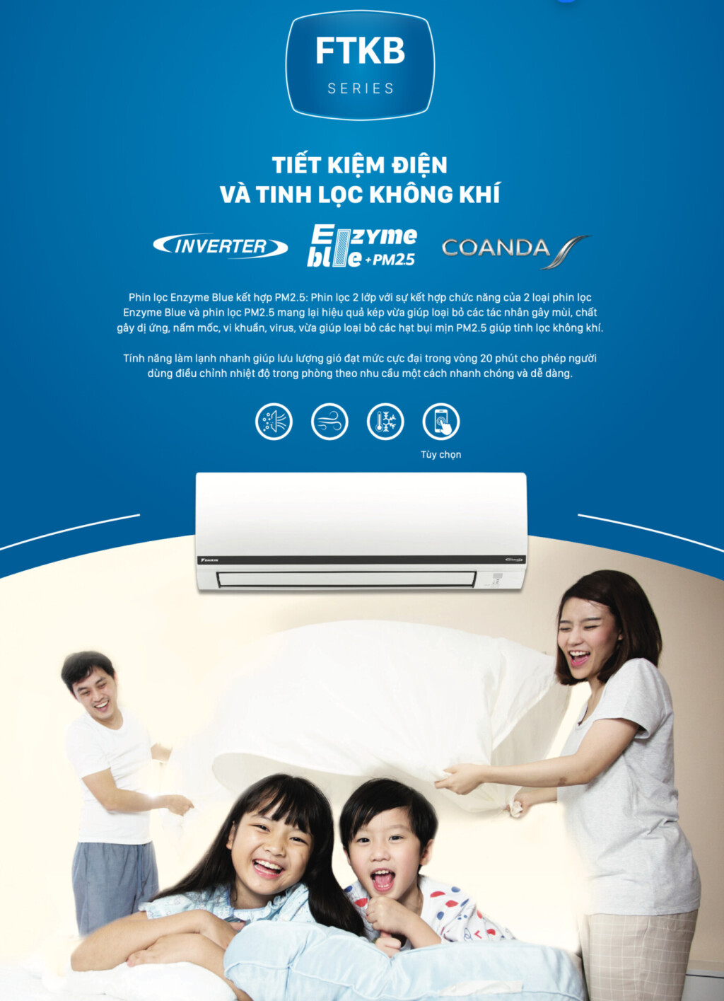may lanh treo tuong daikin ftkb25xvmv rkb25xvmv 10 hp inverter - Máy lạnh treo tường Daikin FTKB25XVMV/RKB25XVMV (1.0 HP, Inverter)