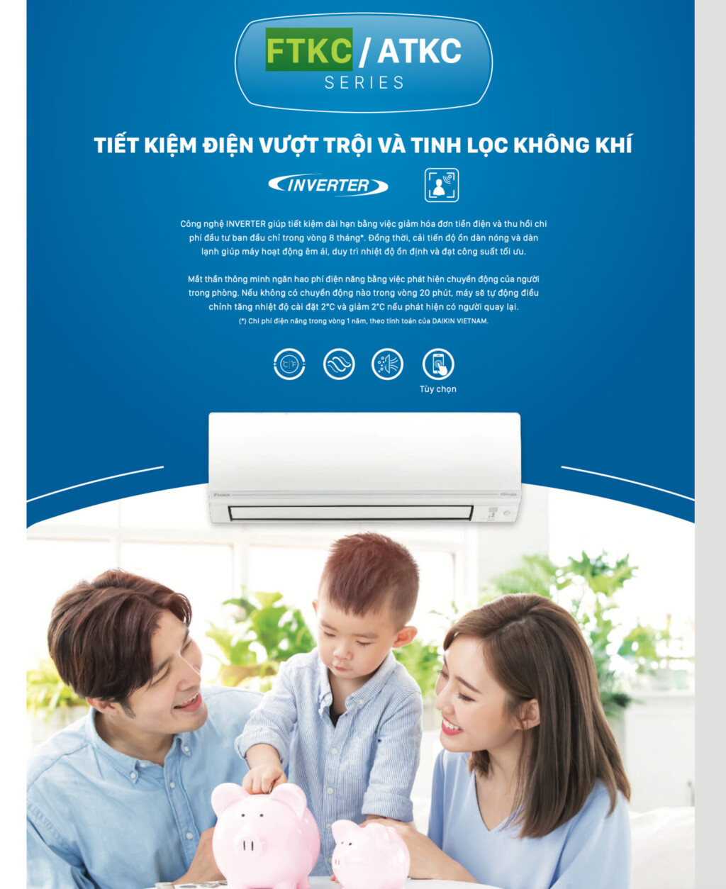 may lanh treo tuong daikin ftkc25uavmv rkc25uavmv 10 hp inverter 5 - Máy lạnh treo tường Daikin FTKC35UAVMV/RKC35UAVMV (1.5 HP, Inverter)